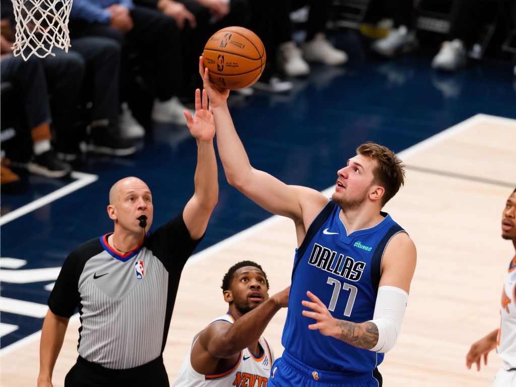 东契奇上篮遭犯规,裁判手势引争议解读